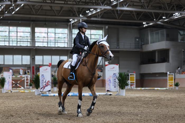 北京举办的世纪万马马术障碍赛吸引50多对人马组